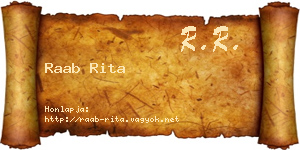 Raab Rita névjegykártya