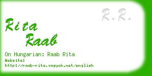 rita raab business card